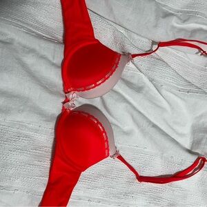 Red and pink Bra